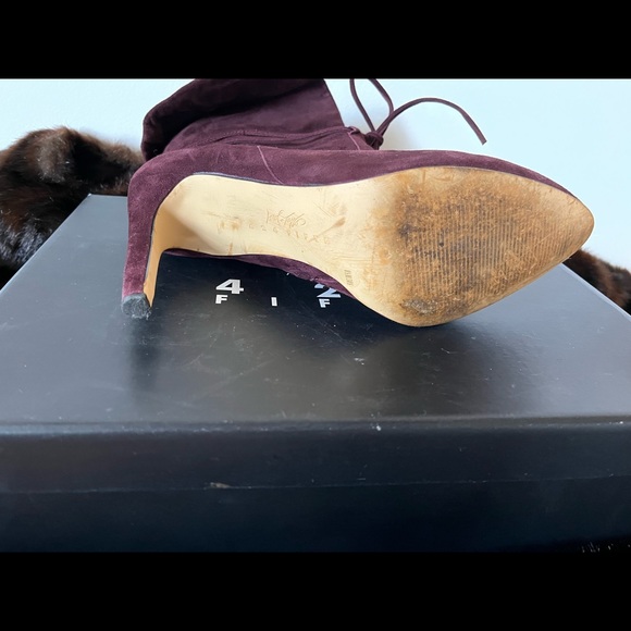 Lord and Taylor 414 Fifth Burgundy suede bootie. Size 8.5 4 in heel. - Picture 8 of 8